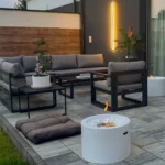 4326 Bioethanol-Standkamin MOON – Weiss Strukturmatt