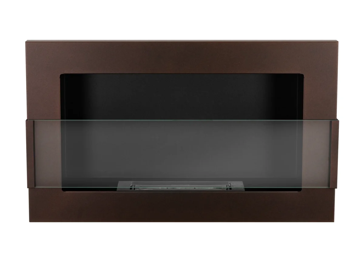 4344 Hängender Bio-Kamin mit Glas 650x400 braun strukturiert matt
