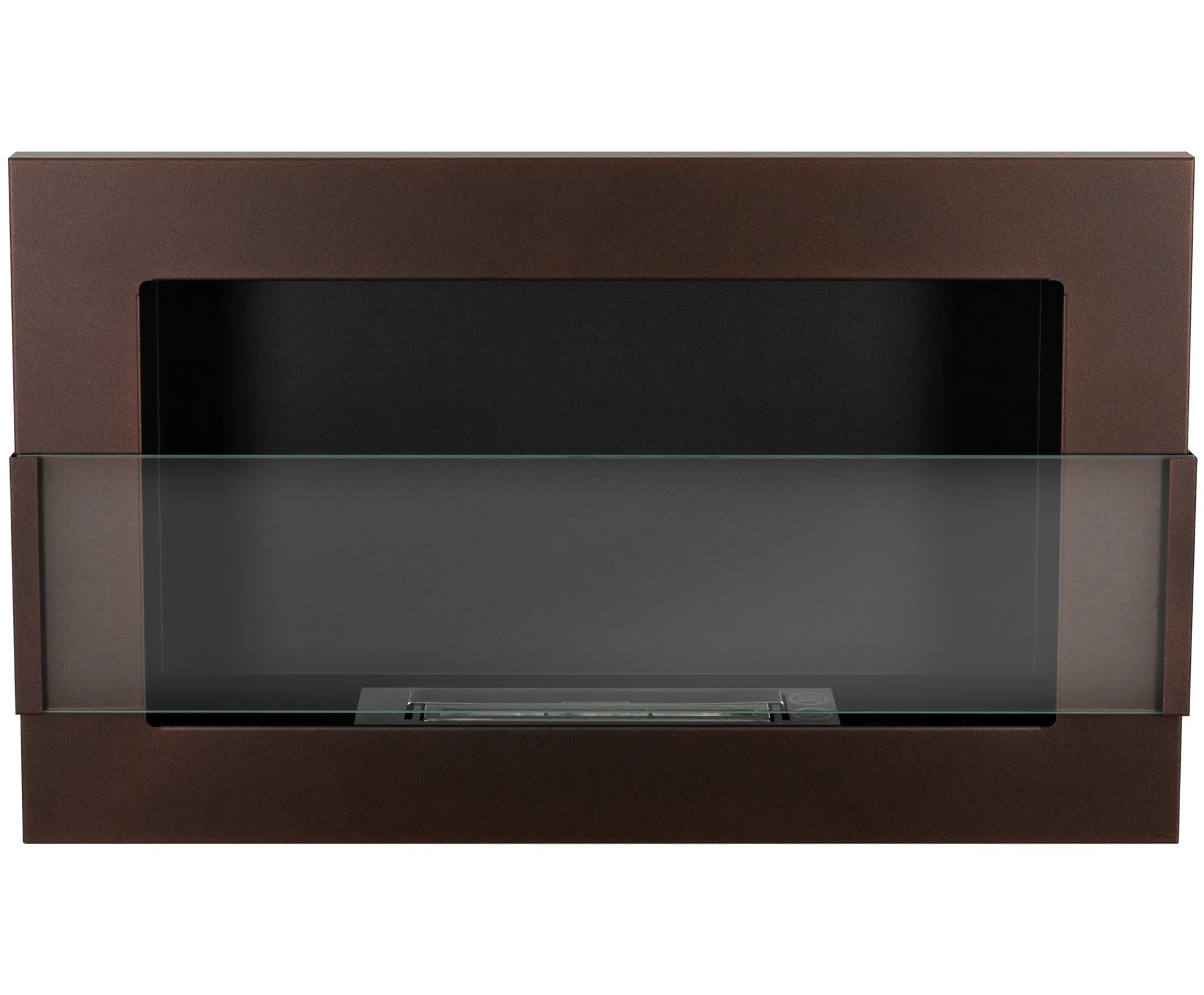 4344 Hängender Bio-Kamin mit Glas 650x400 braun strukturiert matt