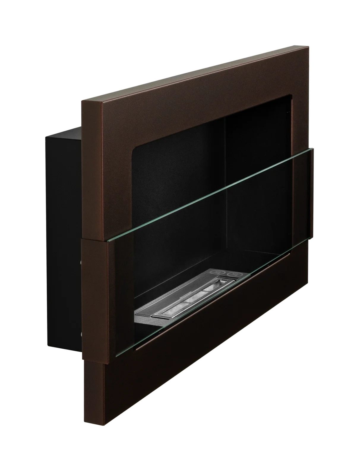 4346 Hängender Bio-Kamin mit Glas 650x400 braun strukturiert matt