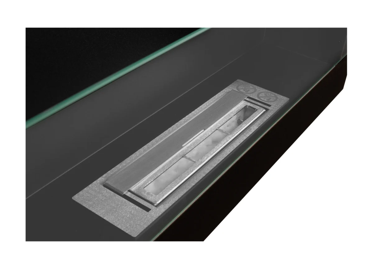 4347 Hängender Bio-Kamin mit Glas 650x400 braun strukturiert matt