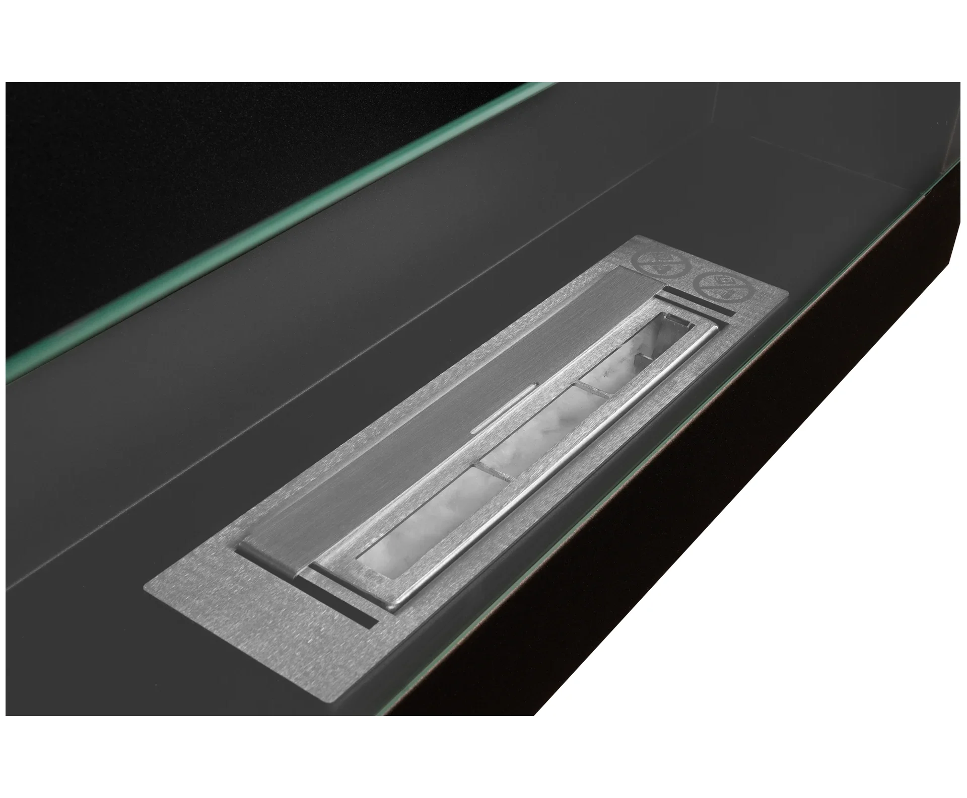 4347 Hängender Bio-Kamin mit Glas 650x400 braun strukturiert matt