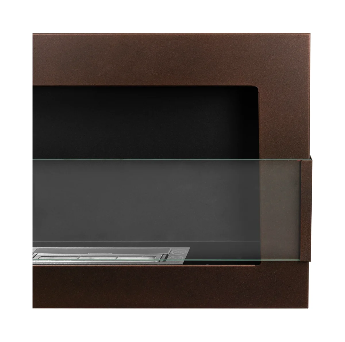 4348 Hängender Bio-Kamin mit Glas 650x400 braun strukturiert matt