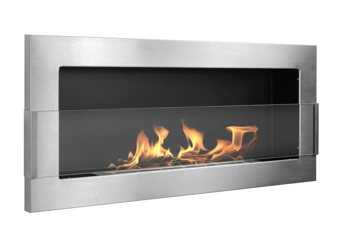 4373 Wandbioethanolofen mit Glas 900x400 Inox