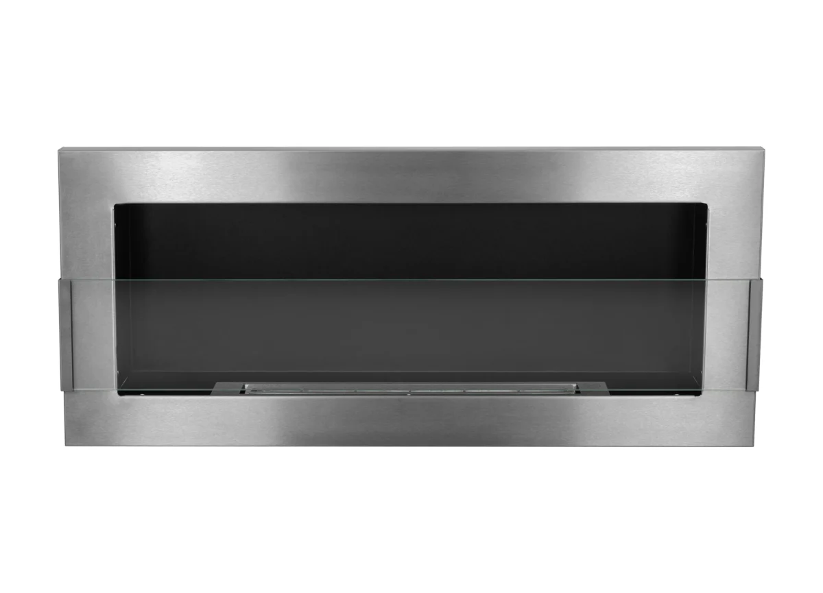 4374 Wandbioethanolofen mit Glas 900x400 Inox