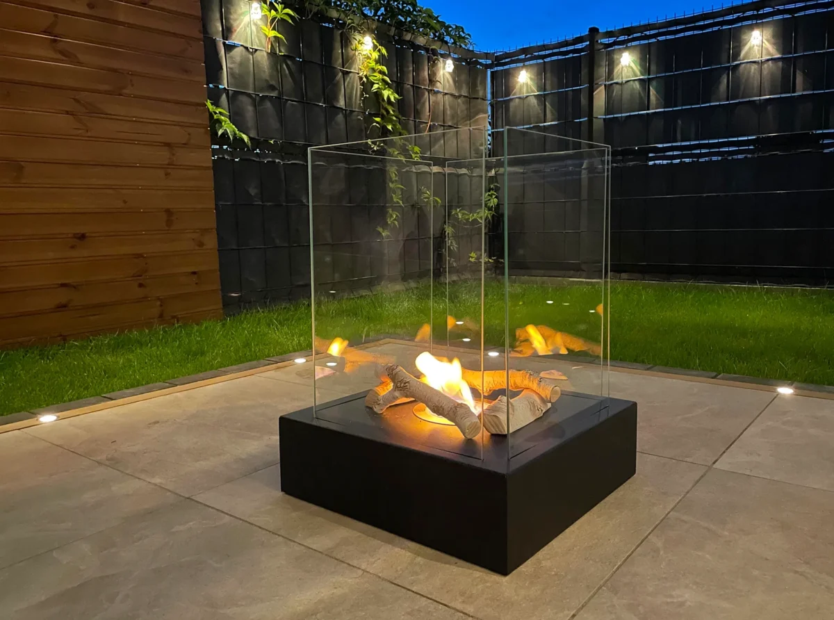 4379 Freistehender Bio-Kamin Sunset Garden Schwarz
