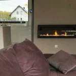 Bioethanol-Wandkamin 1200 × 400 – mit Glasscheibe