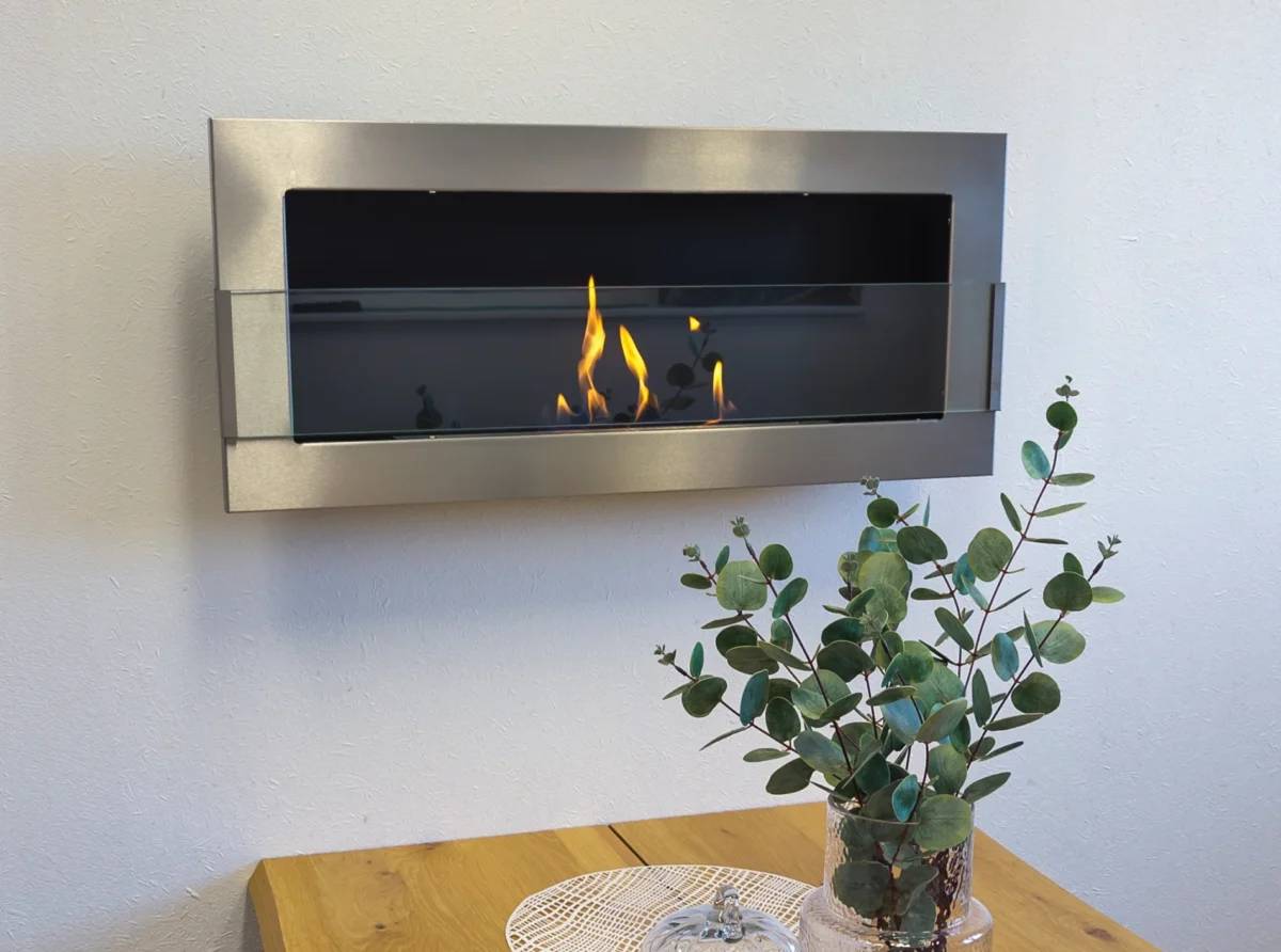 4433-1 Wandbioethanolofen mit Glas 900x400 Inox