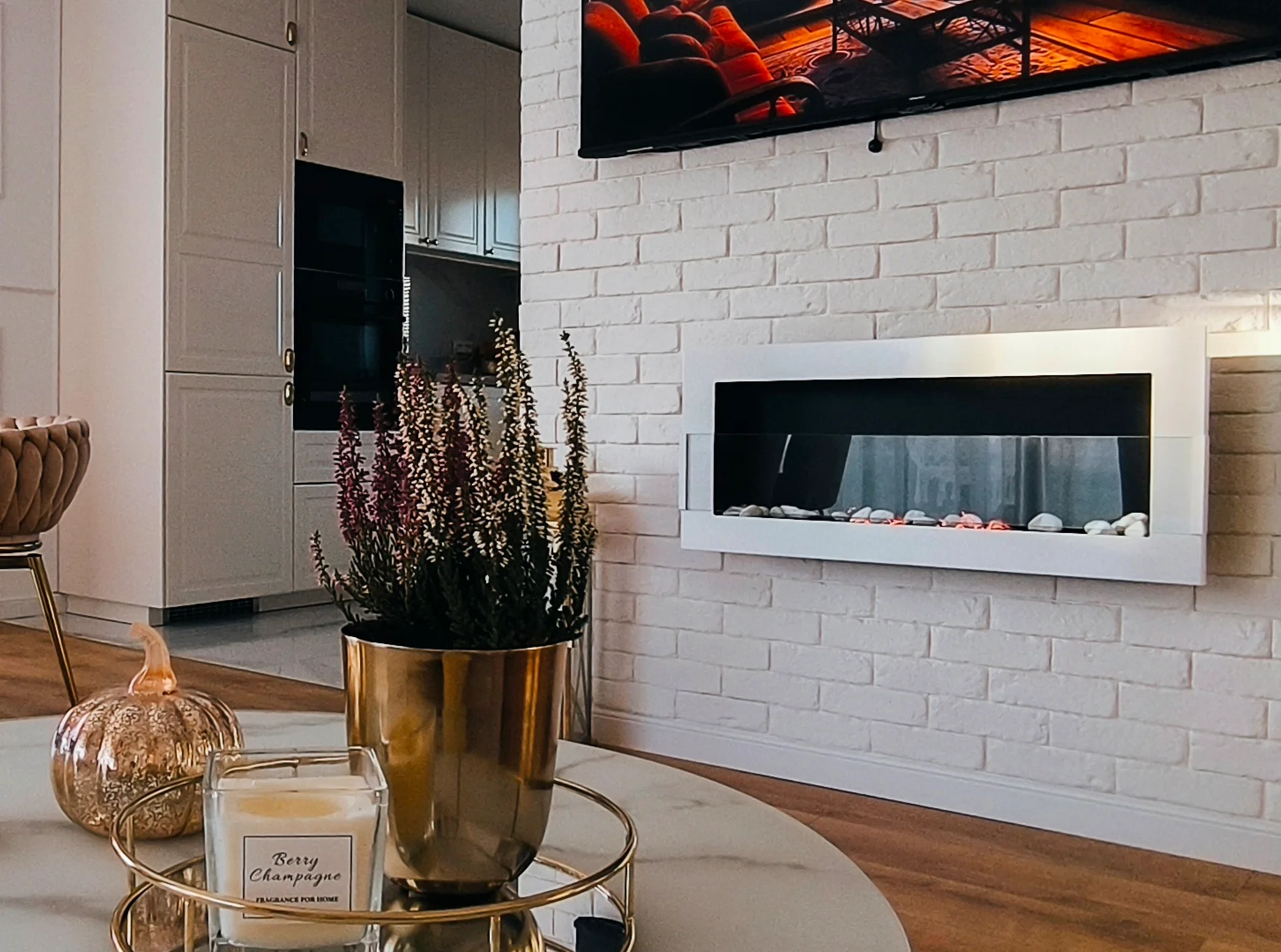 4485 Bio-Kamin 900x400 mit Glas Weiß Hochglanz
