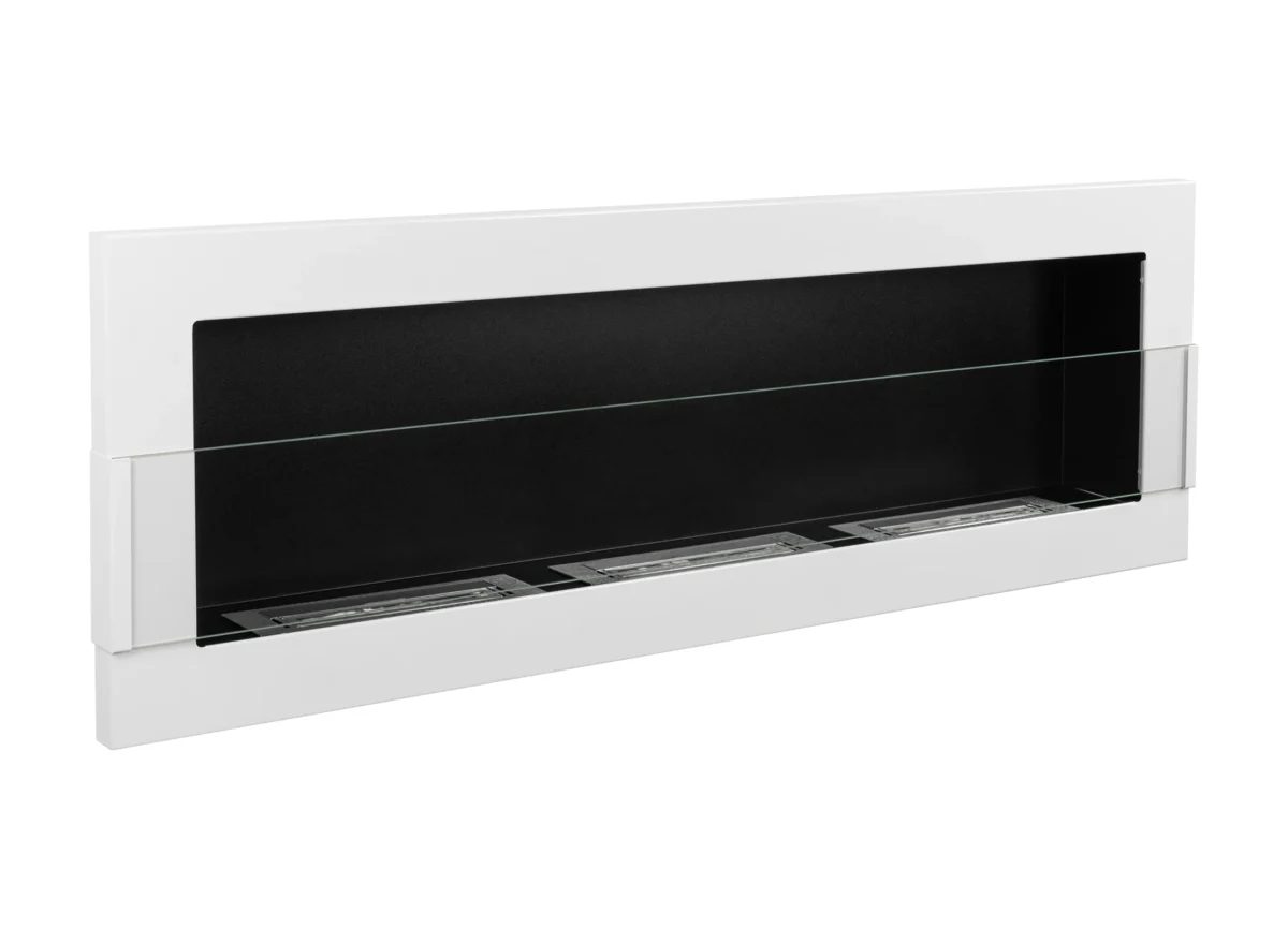 4500 Wandbioethanolofen 1200x400 weiß glänzend mit Glas