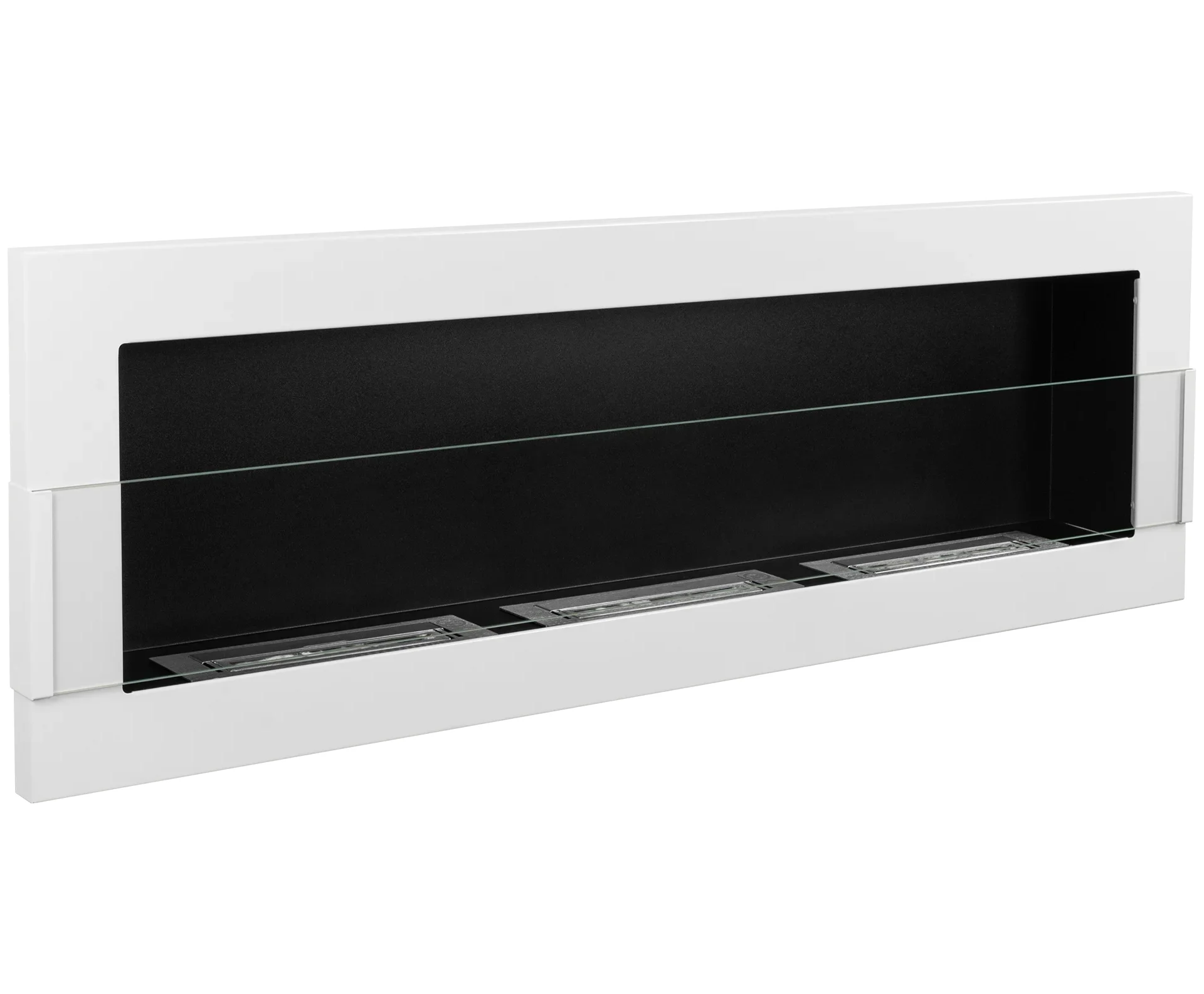 4500 Wandbioethanolofen 1200x400 weiß glänzend mit Glas