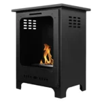 Bioethanol-Standkamin KOZA MINI – Schwarz Matt mit Glasscheibe