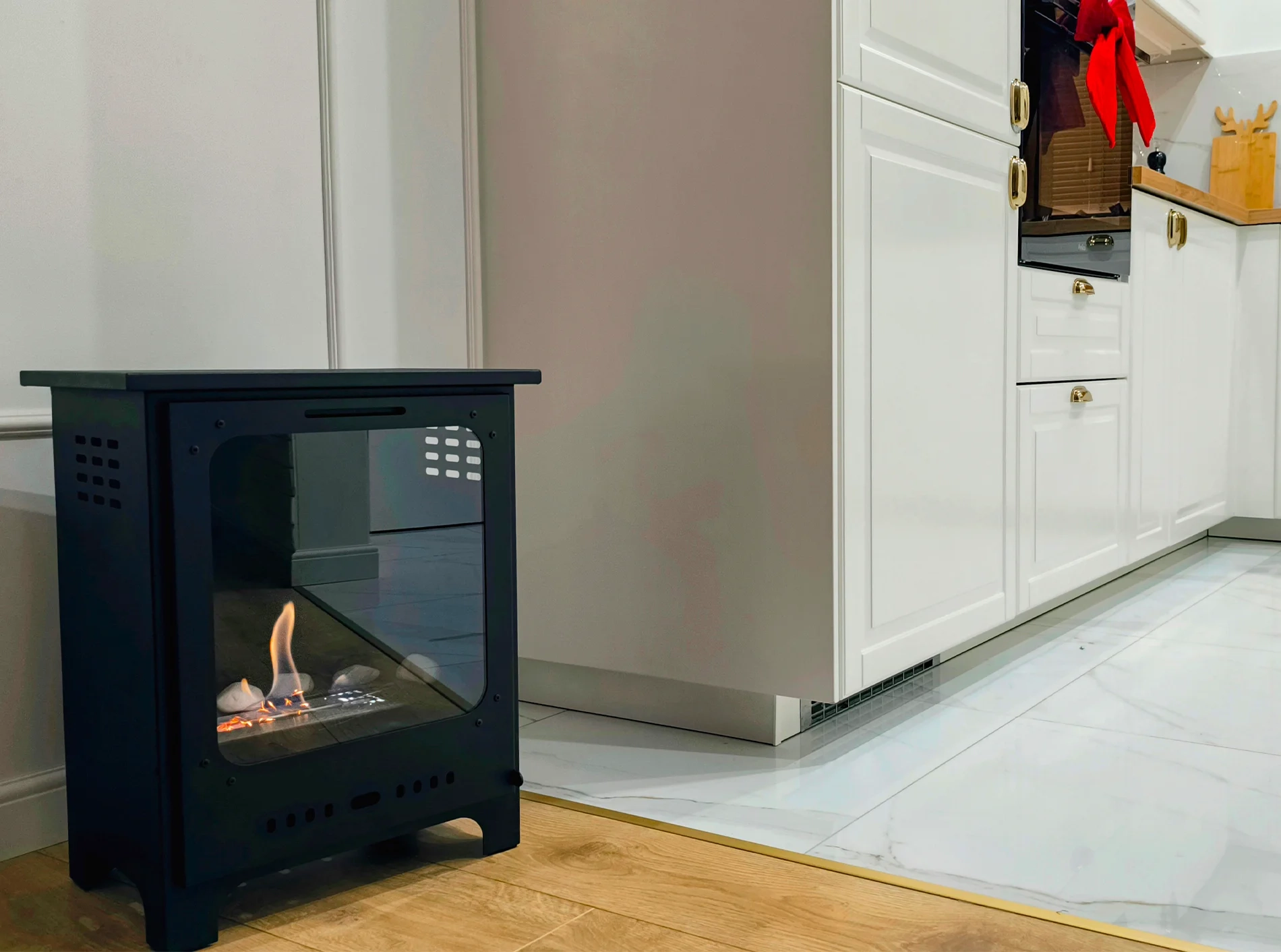 4557 Bio-Kamin Koza Mini schwarz matt mit Glas