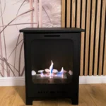 Bioethanol-Standkamin KOZA MINI – Schwarz Matt mit Glasscheibe
