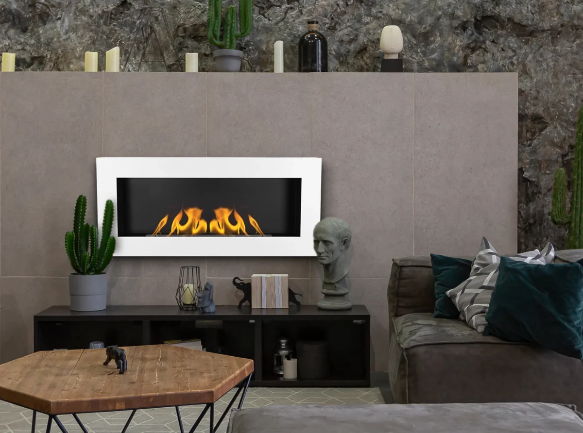 4748 Wand Bio-Kamin 900x400 Box weiß strukturiert matt