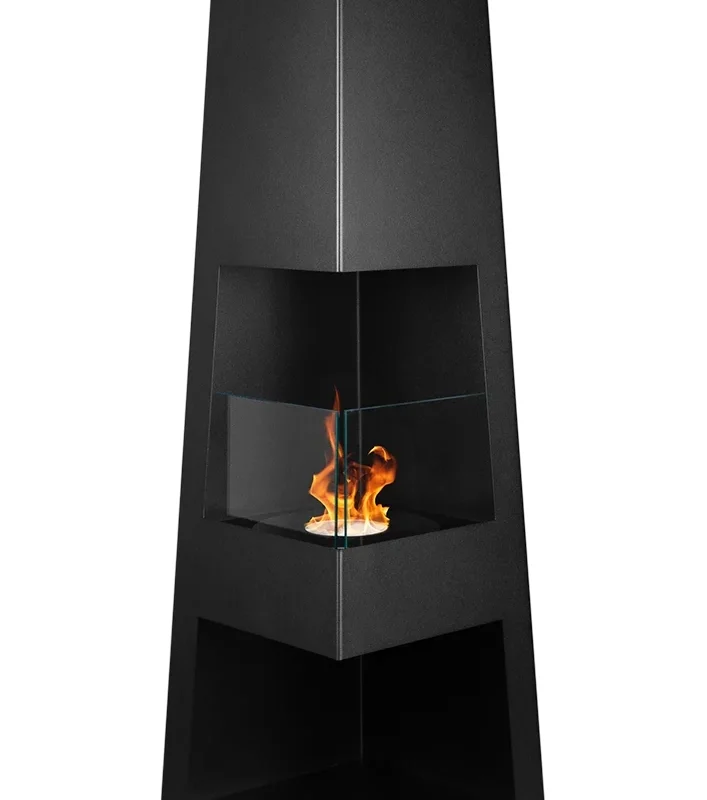 4868 Freistehender Bio-Kamin Pyramid Garden schwarz matt