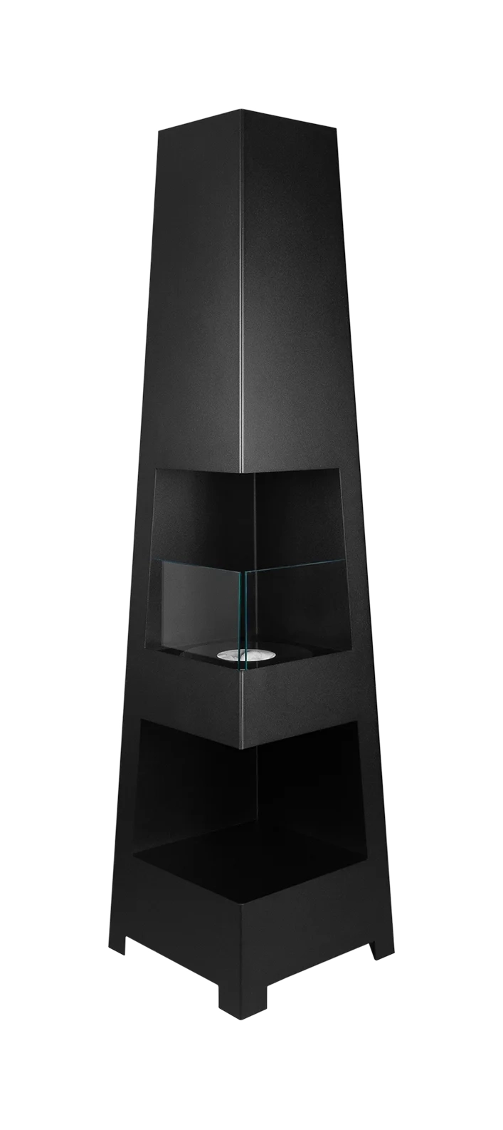 4872 Freistehender Bio-Kamin Pyramid Garden schwarz matt