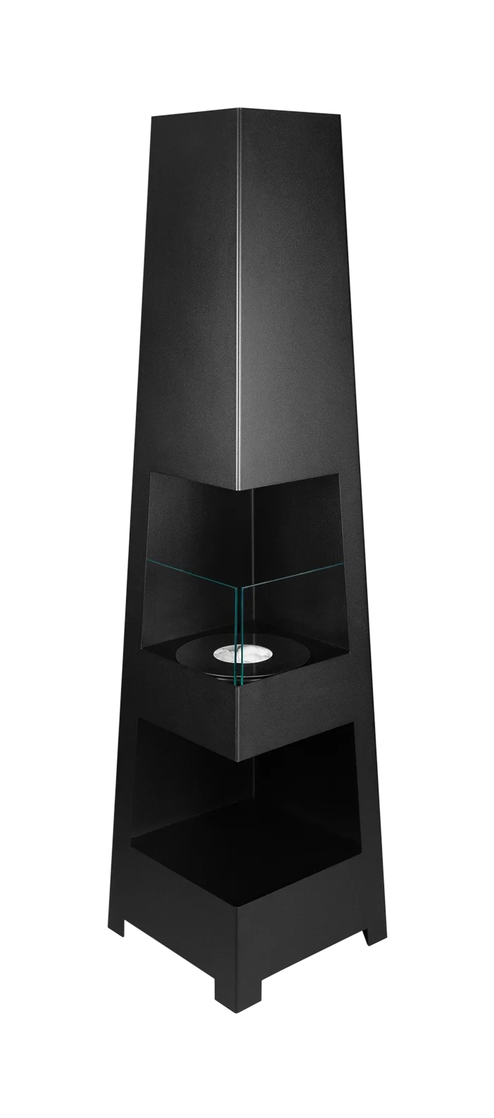 4873 Freistehender Bio-Kamin Pyramid Garden schwarz matt