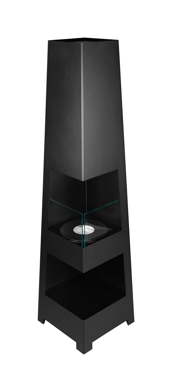4874 Freistehender Bio-Kamin Pyramid Garden schwarz matt
