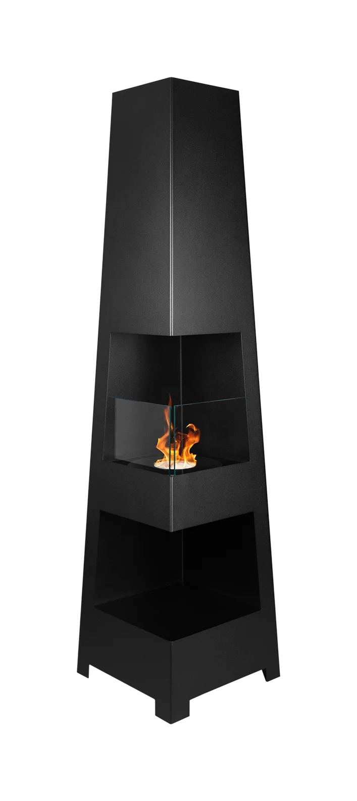 4883 Freistehender Bio-Kamin Pyramid Garden schwarz matt