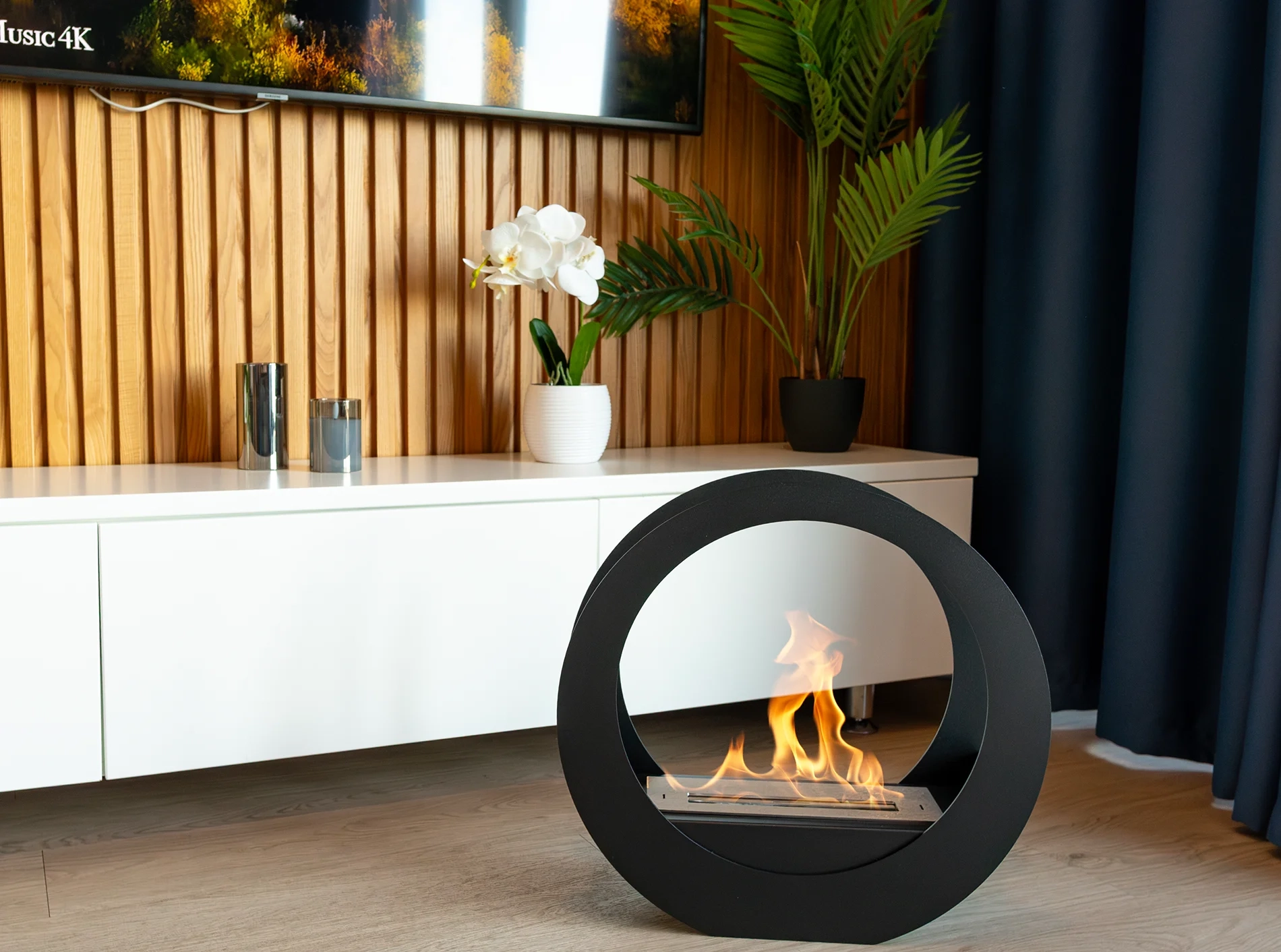 4903 Freistehender Bio-Kamin ONLY schwarz matt