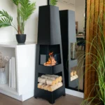 Bioethanol-Standkamin PYRAMID GARDEN – Schwarz Matt