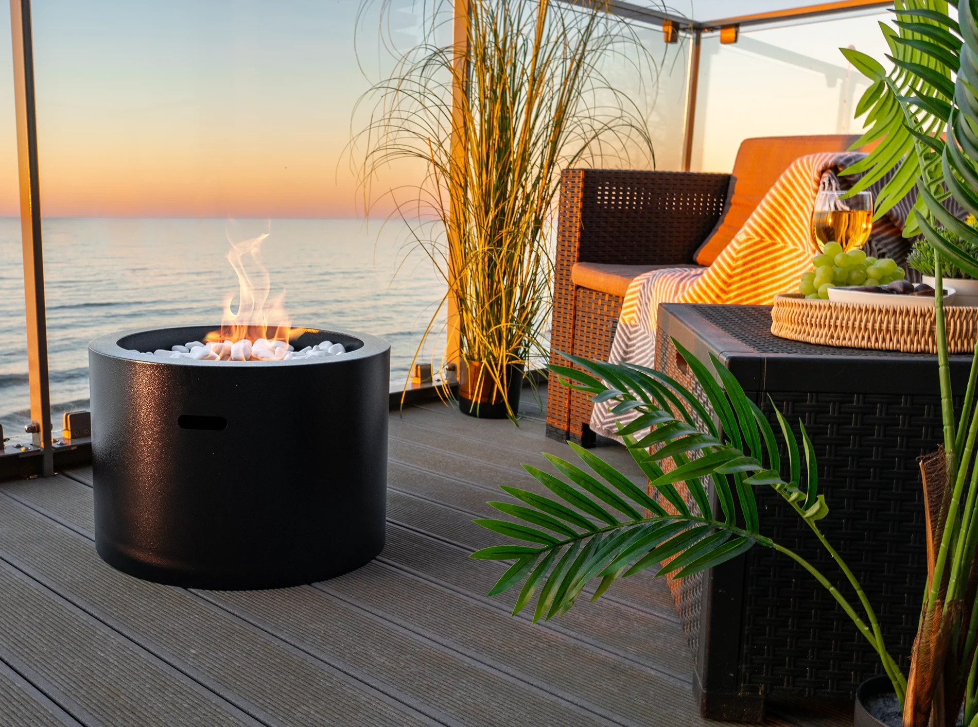 4913 Bio-Kamin Moon schwarz matt