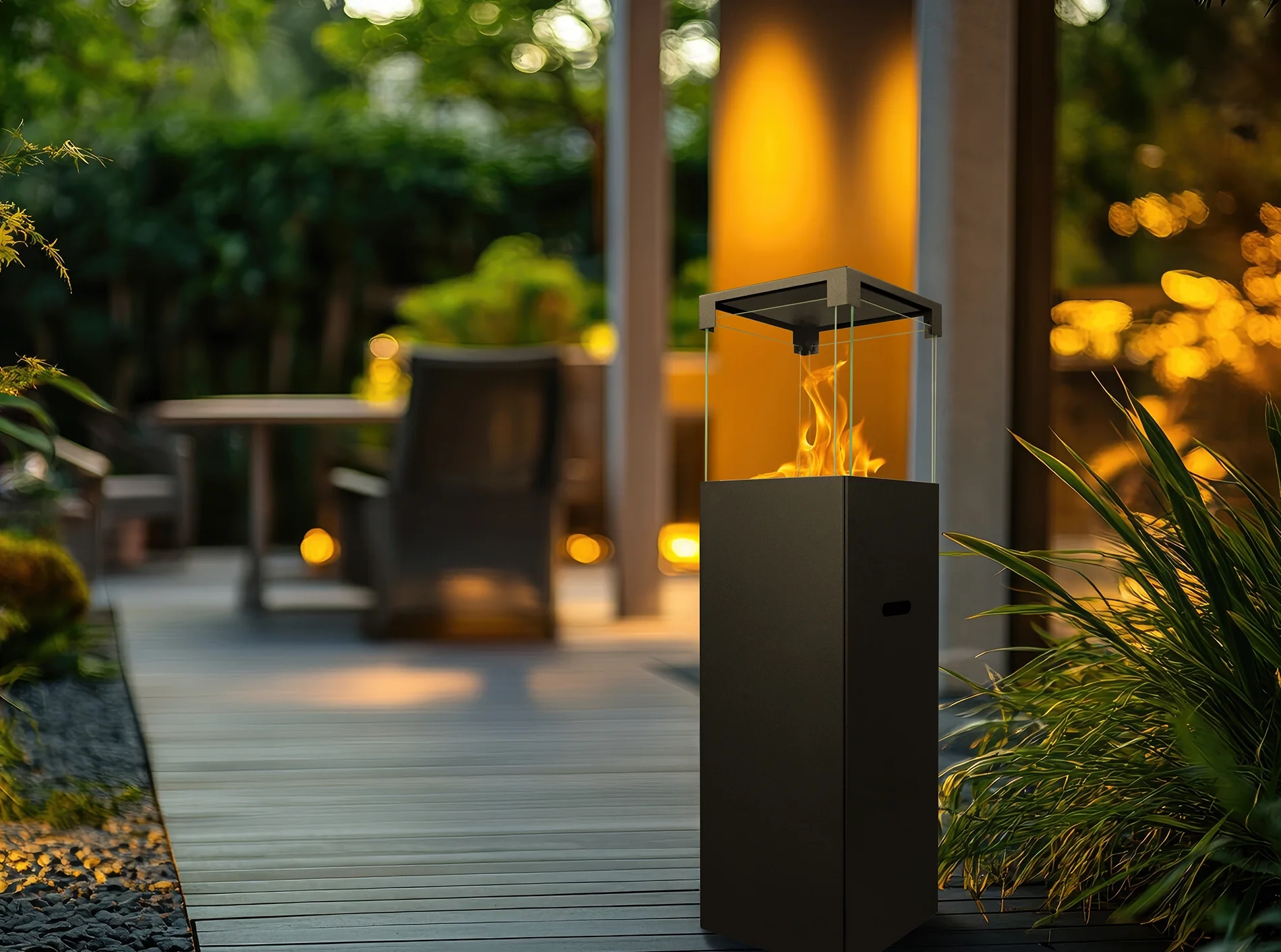 Freistehender Bio-Kamin PATIO - BESTIA schwarz matt