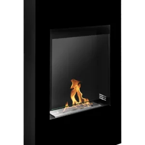 Biokamin Portal Modern Schwarz Matt mit Glas