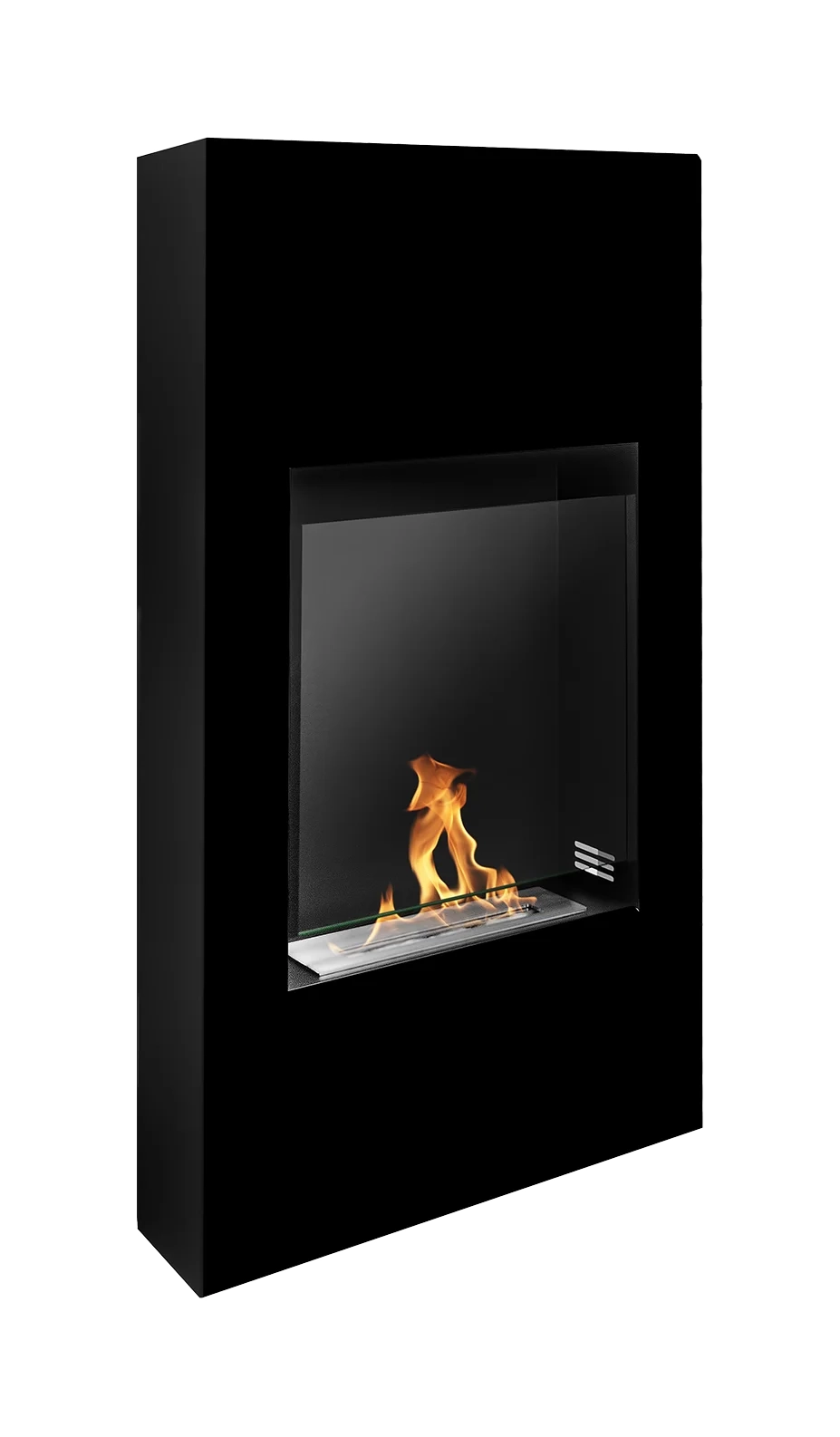 4984 Biokamin Portal Modern Schwarz Matt mit Glas