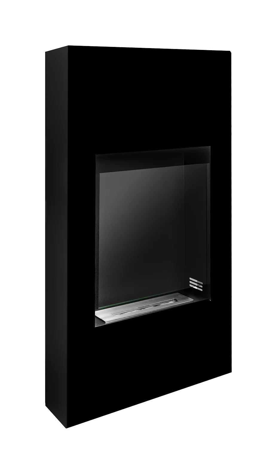 4985 Biokamin Portal Modern Schwarz Matt mit Glas