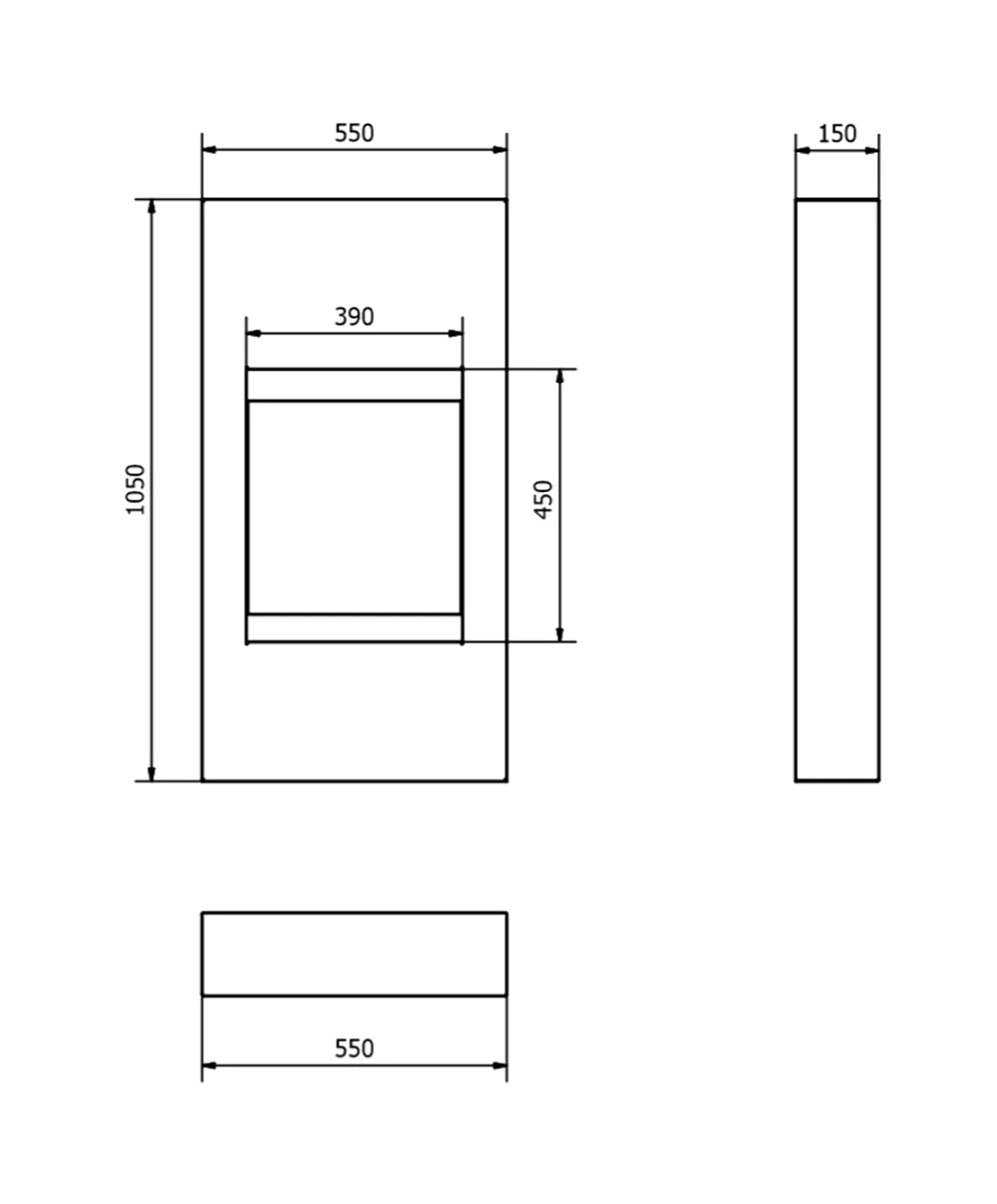 4987 Biokamin Portal Modern Schwarz Matt mit Glas