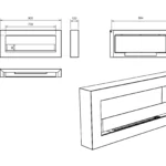 5041 Bioethanol-Wandkamin BOX 900 × 400 – mit Glasscheibe