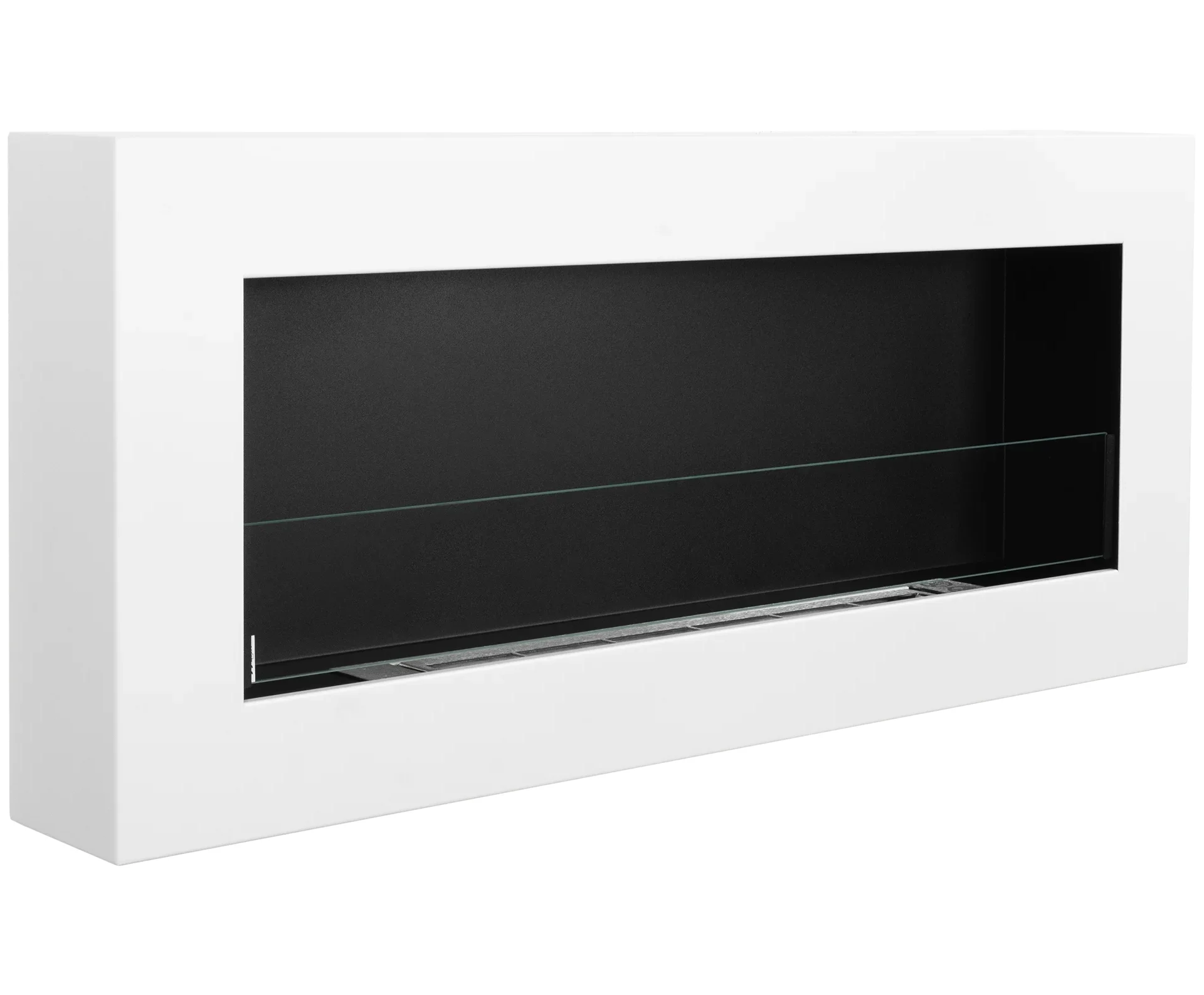 5043 Wandbioethanolofen mit Glas 900x400 Box weiß strukturiert matt
