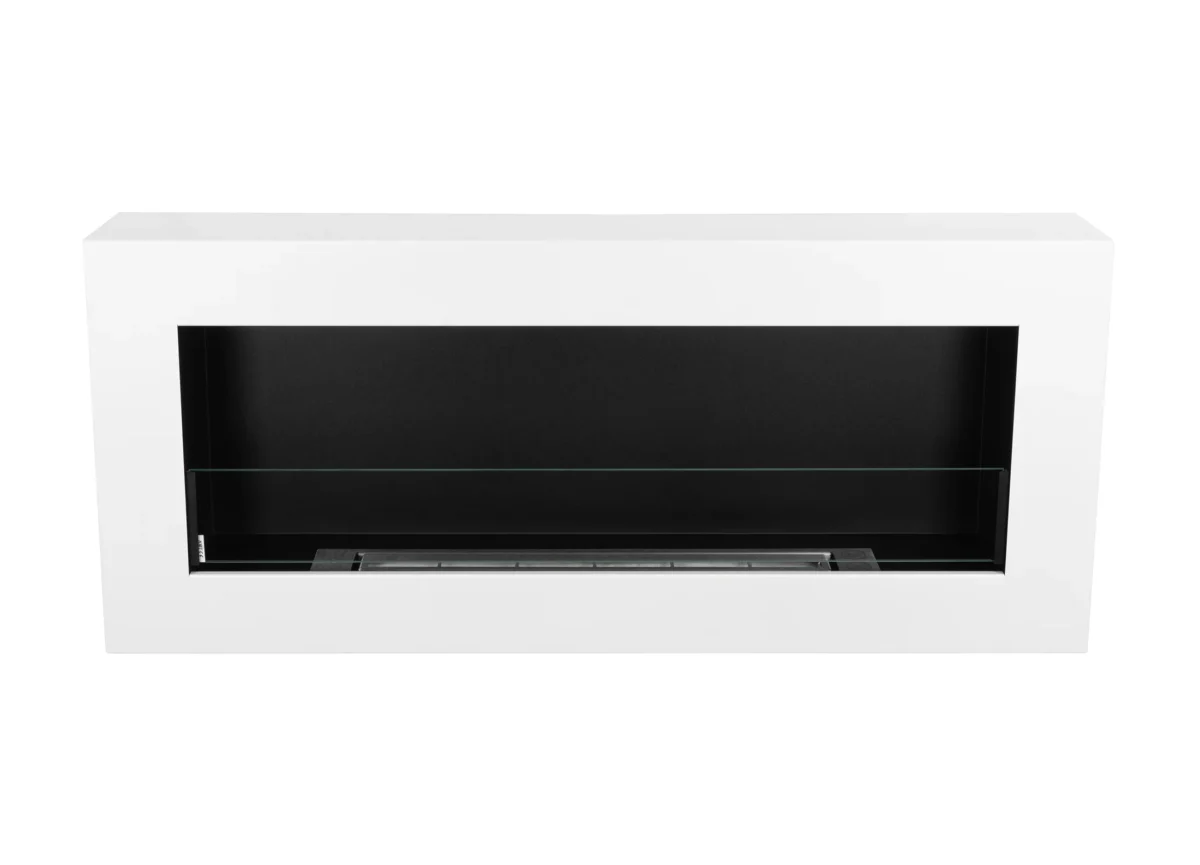 5045 Wandbioethanolofen mit Glas 900x400 Box weiß strukturiert matt