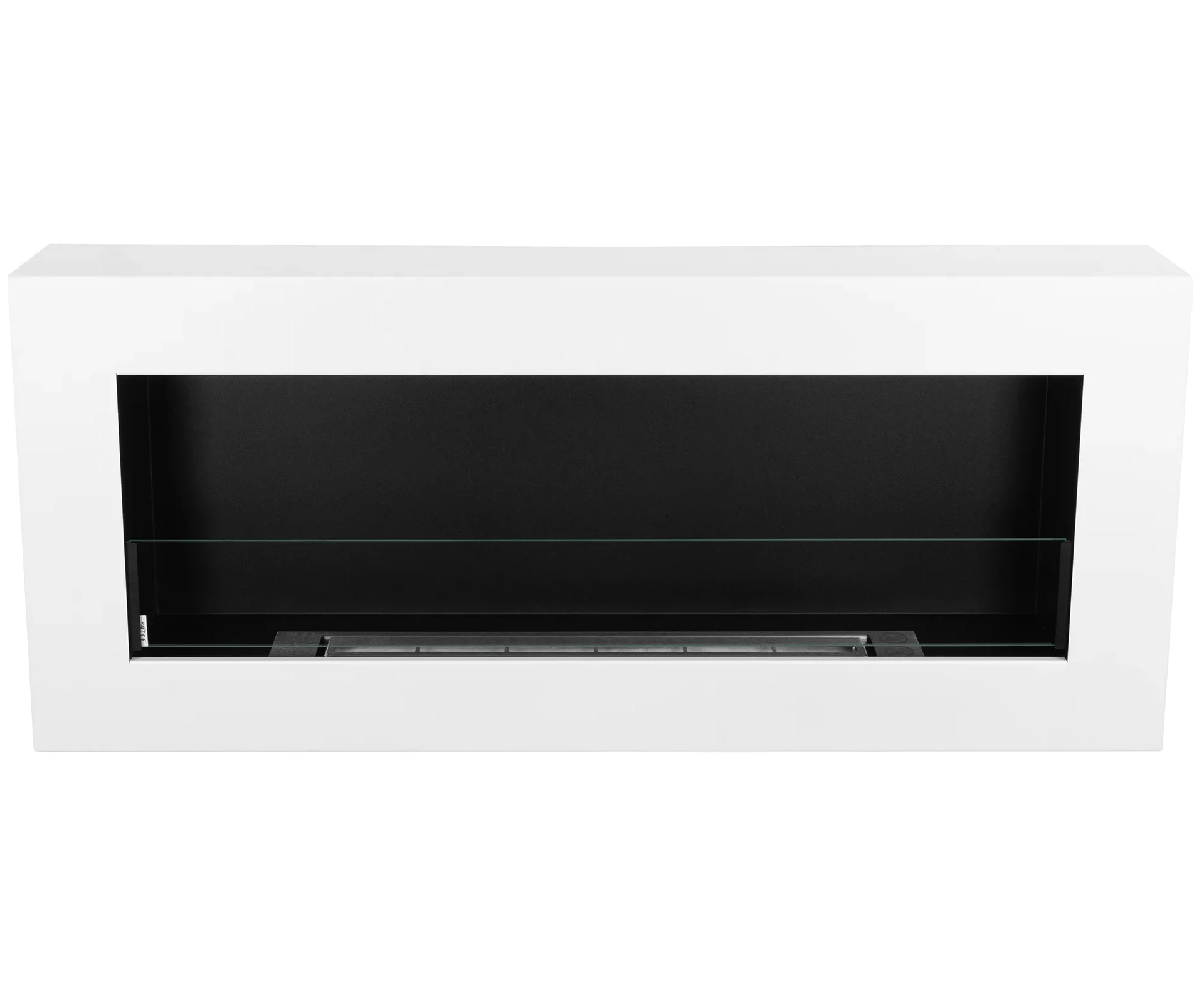 5045 Wandbioethanolofen mit Glas 900x400 Box weiß strukturiert matt