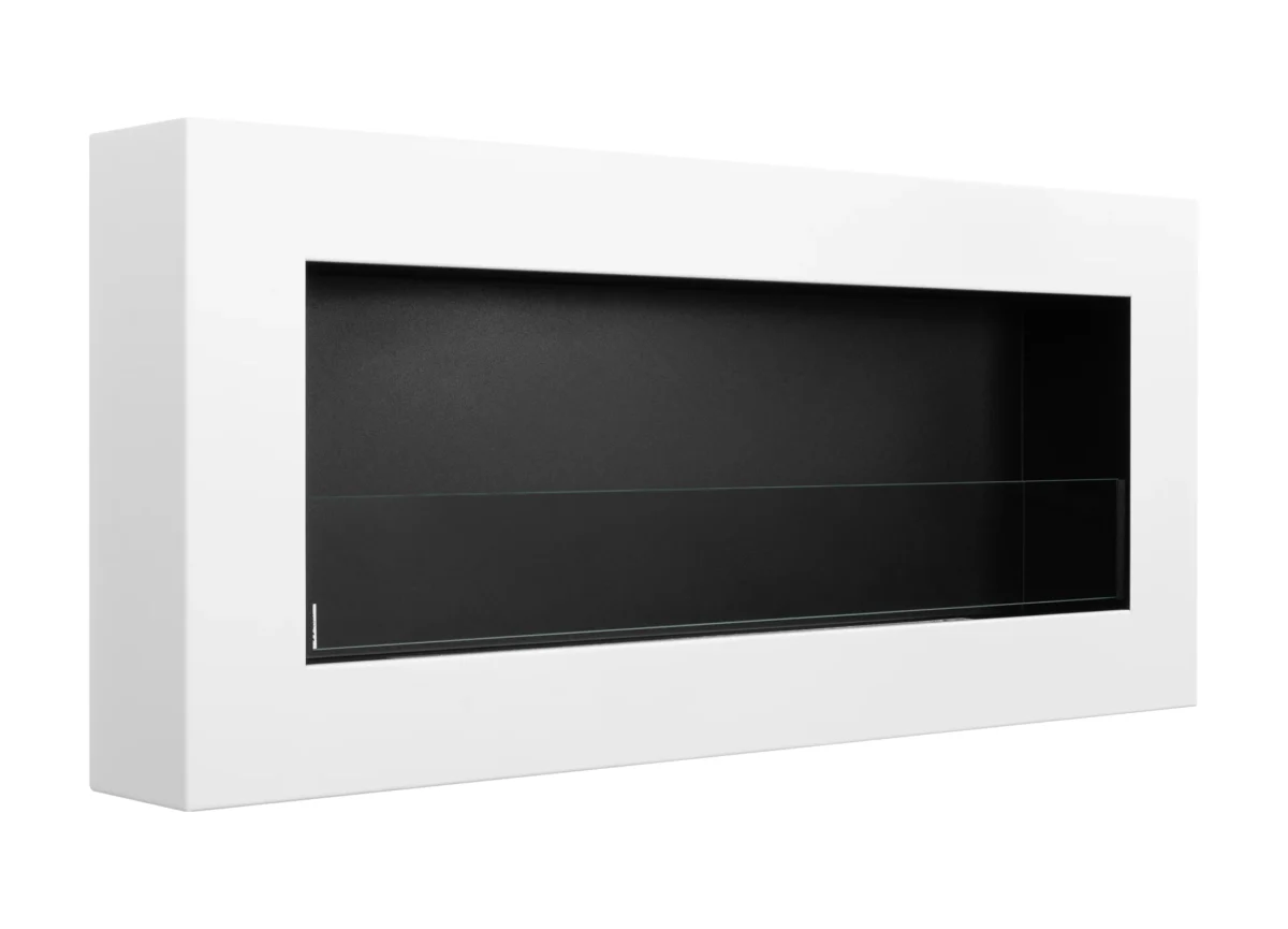 5046 Wandbioethanolofen mit Glas 900x400 Box weiß strukturiert matt