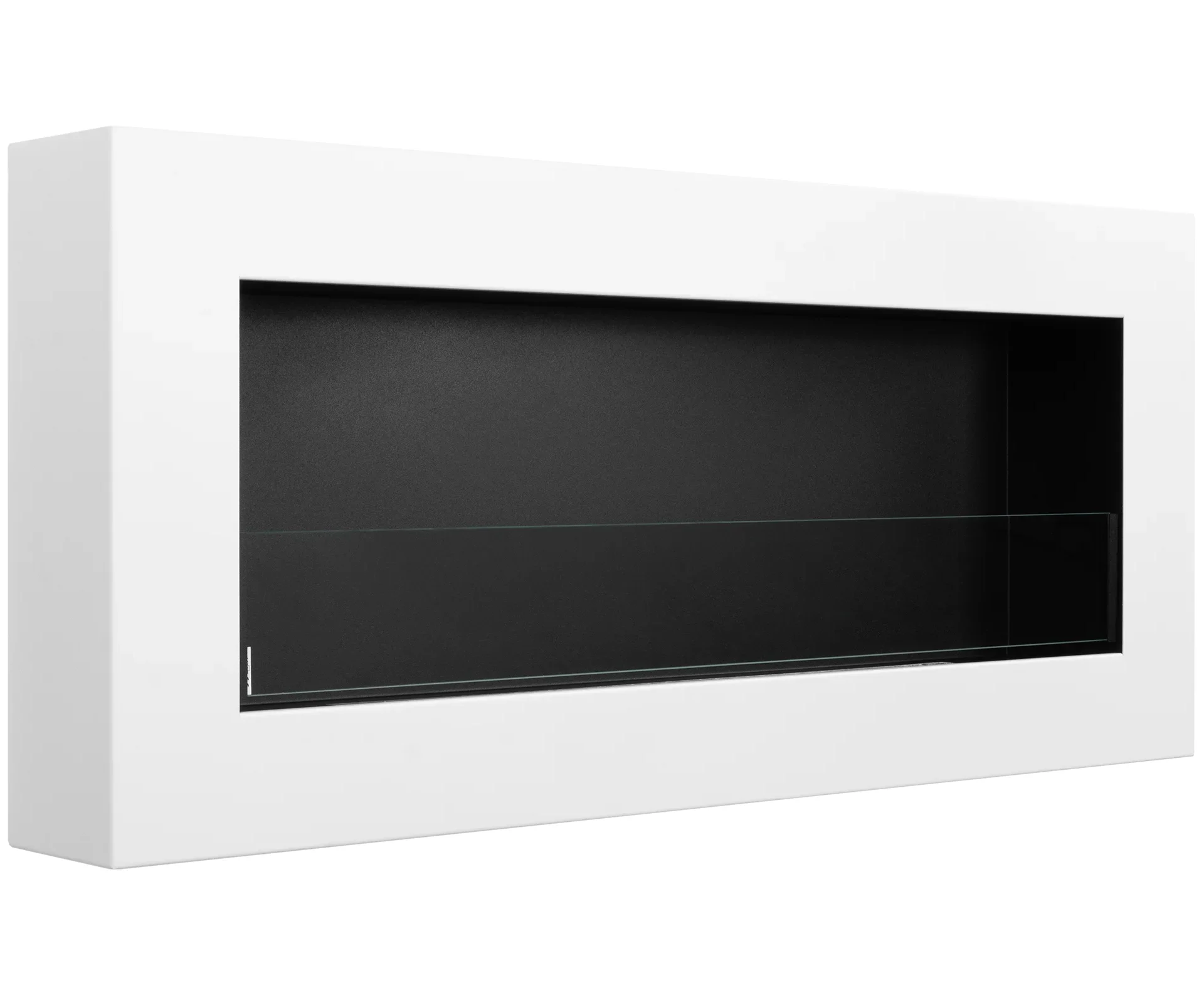 5046 Wandbioethanolofen mit Glas 900x400 Box weiß strukturiert matt