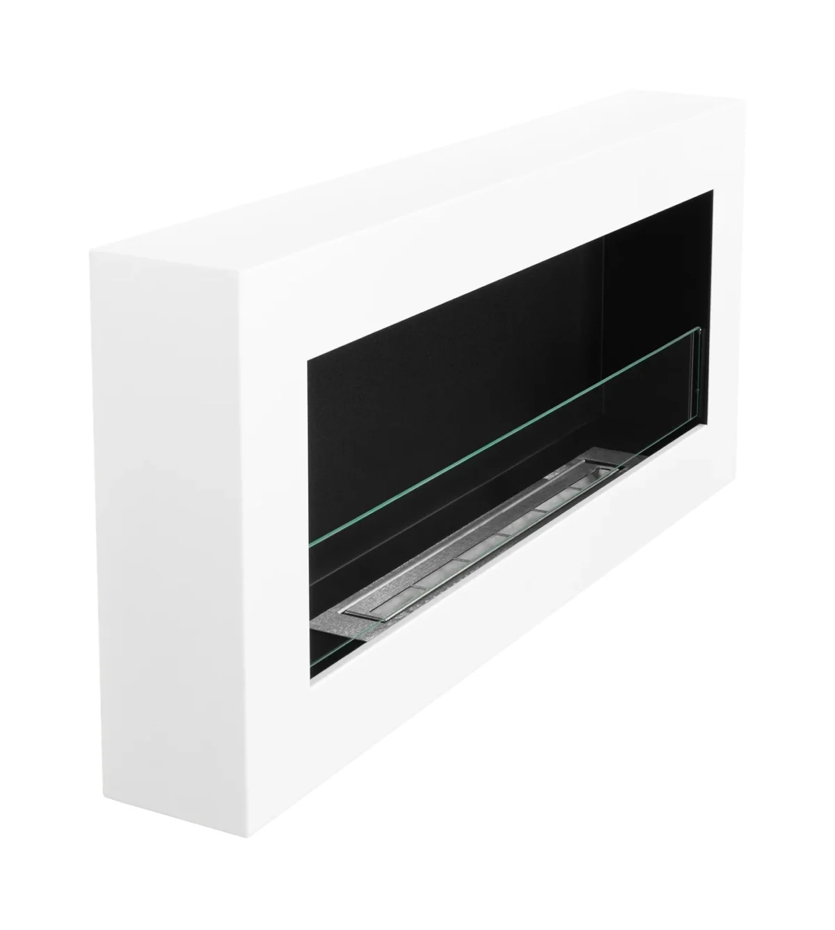 5047 Wandbioethanolofen mit Glas 900x400 Box weiß strukturiert matt