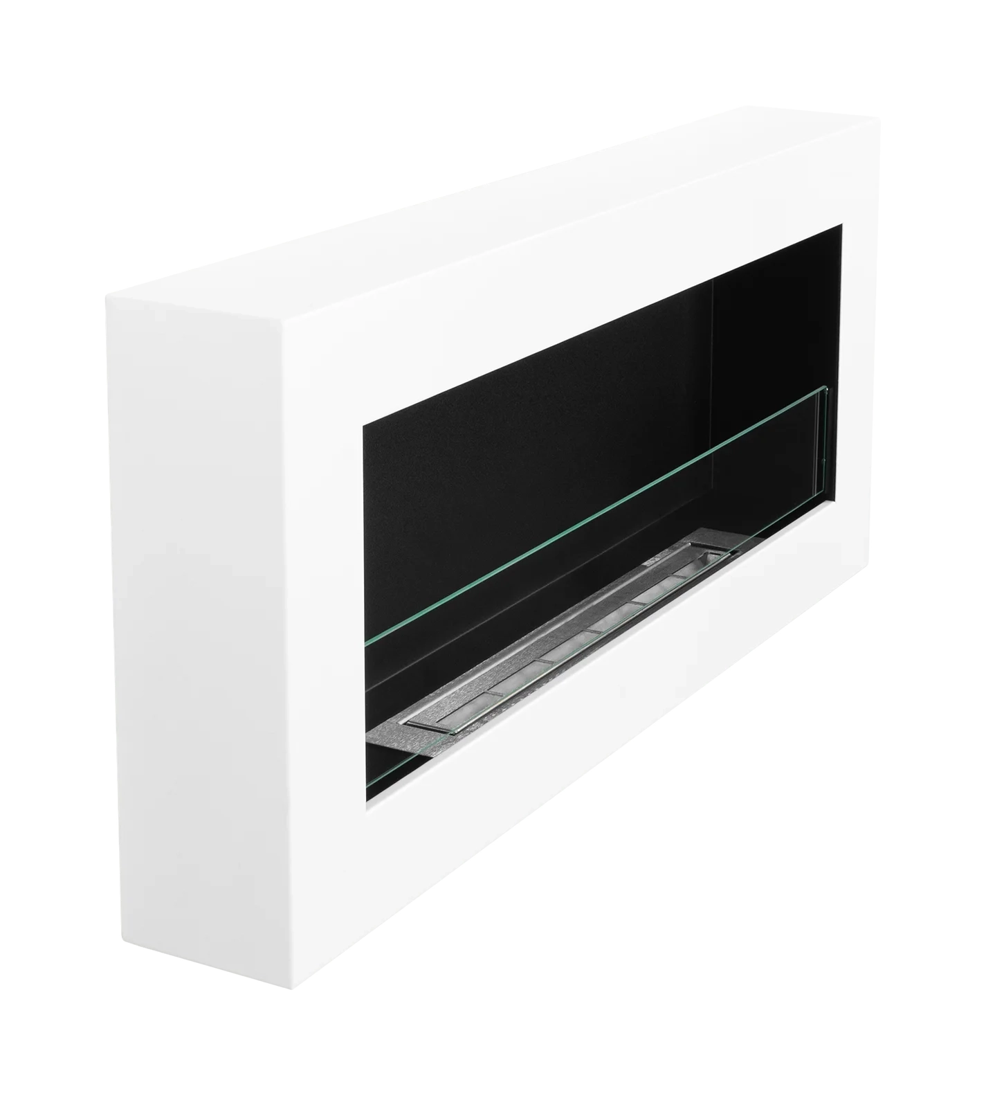 5047 Wandbioethanolofen mit Glas 900x400 Box weiß strukturiert matt