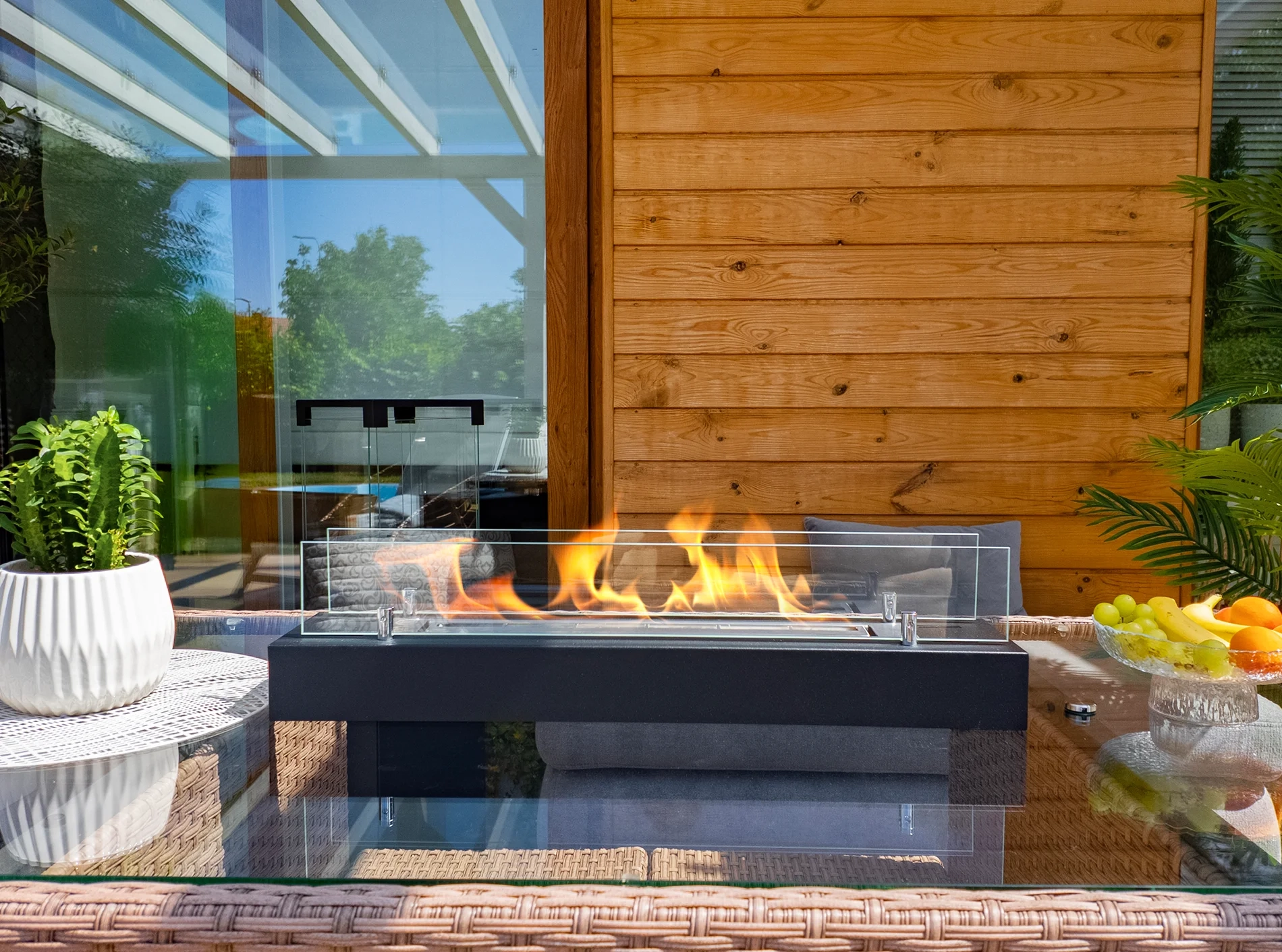 5061 Bio-Kamin Einsatz mit Glas 700mm