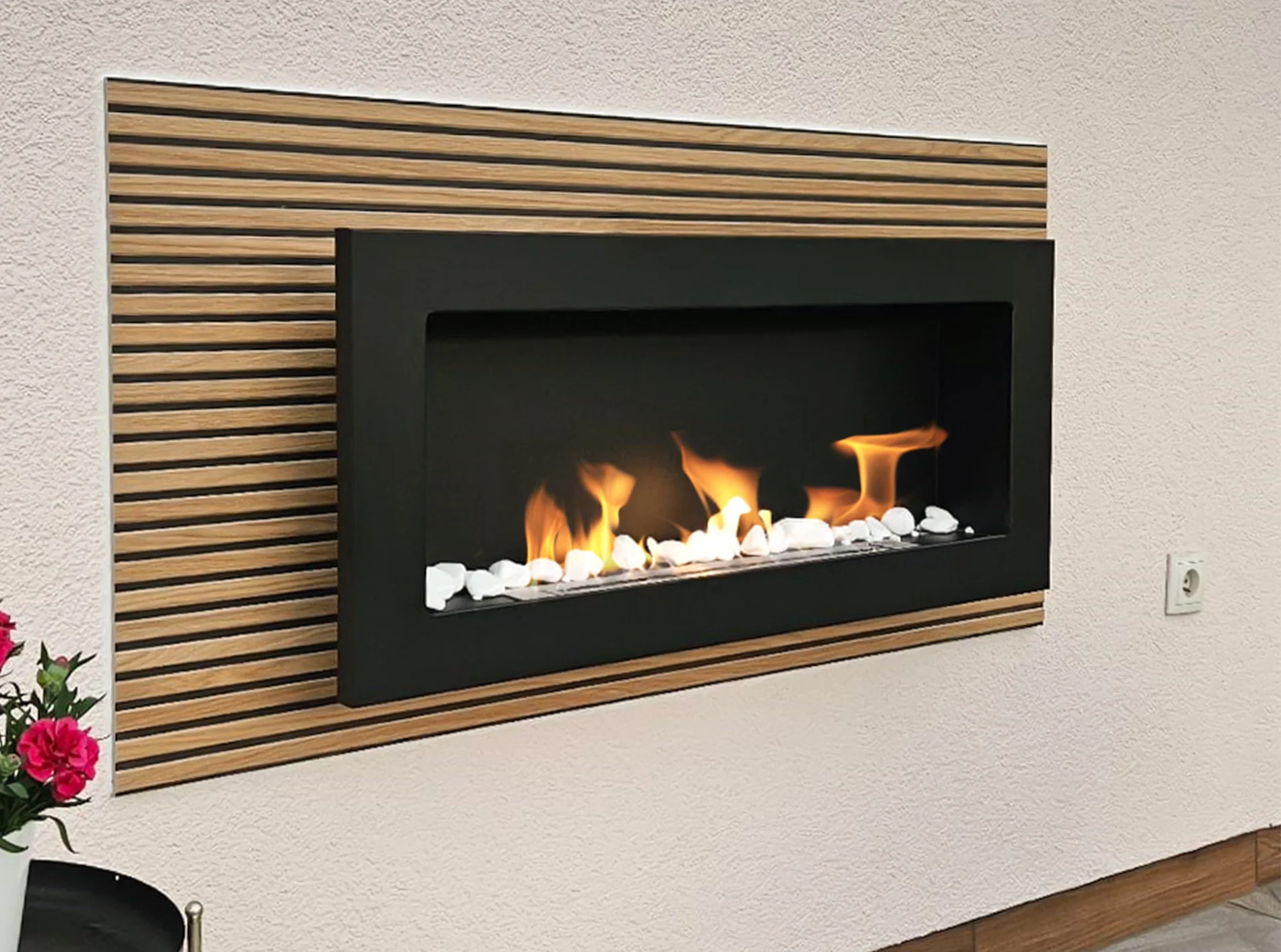 5075 Bio-Kamin 900x400 Schwarz Strukturell