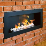 Bioethanol-Wandkamin 900 × 400 – Schwarz Strukturmatt
