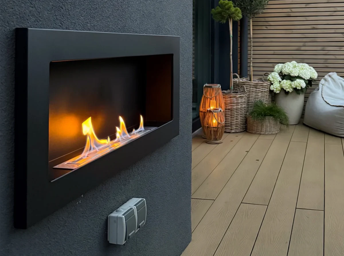 5078 Bio-Kamin 900x400 Schwarz Strukturell