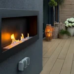 Bioethanol-Wandkamin 900 × 400 – Schwarz Strukturmatt