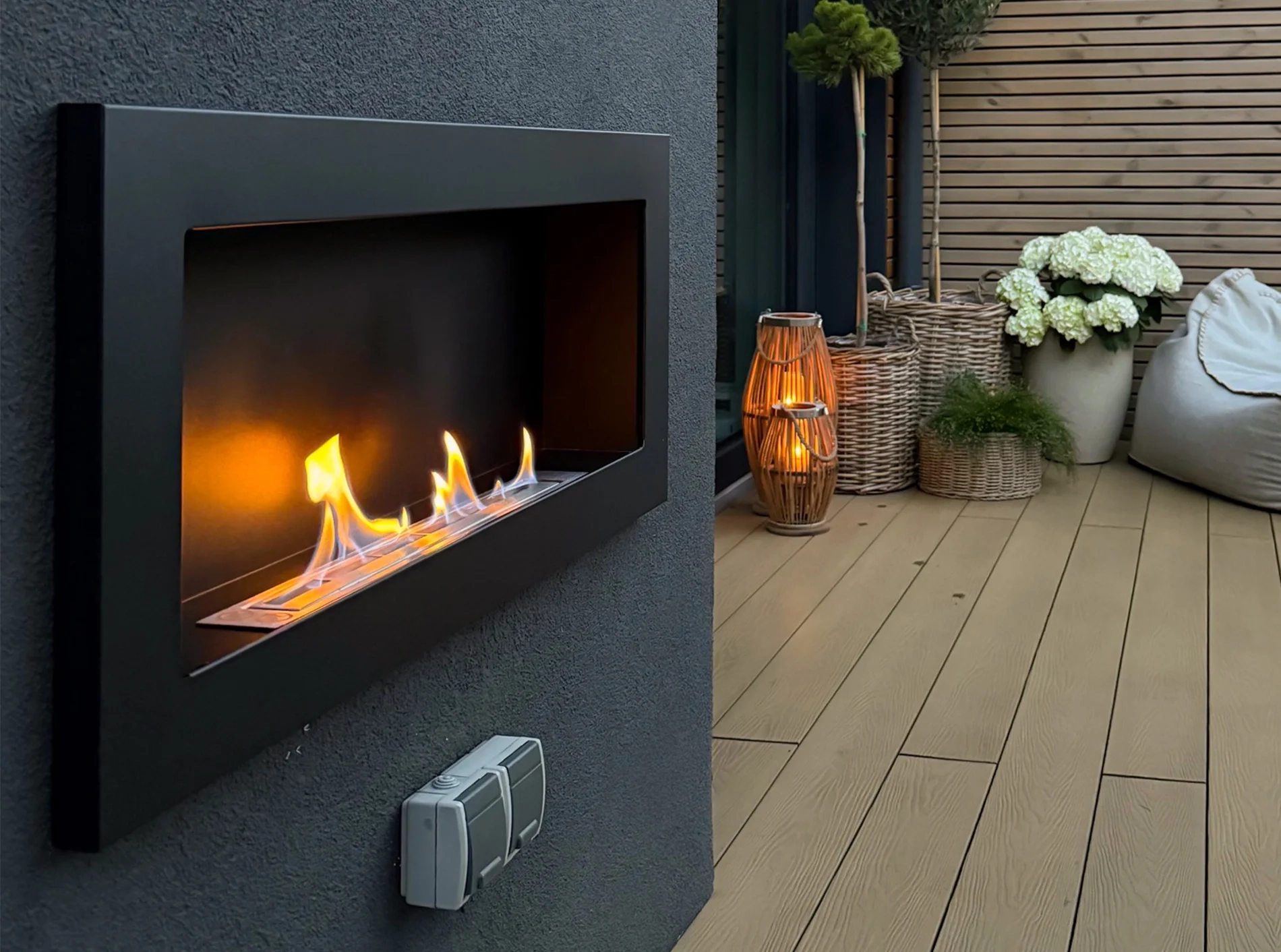 5078 Bio-Kamin 900x400 Schwarz Strukturell