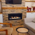 Bioethanol-Wandkamin 900 × 400 Slim – Schwarz Strukturmatt mit Glasscheibe