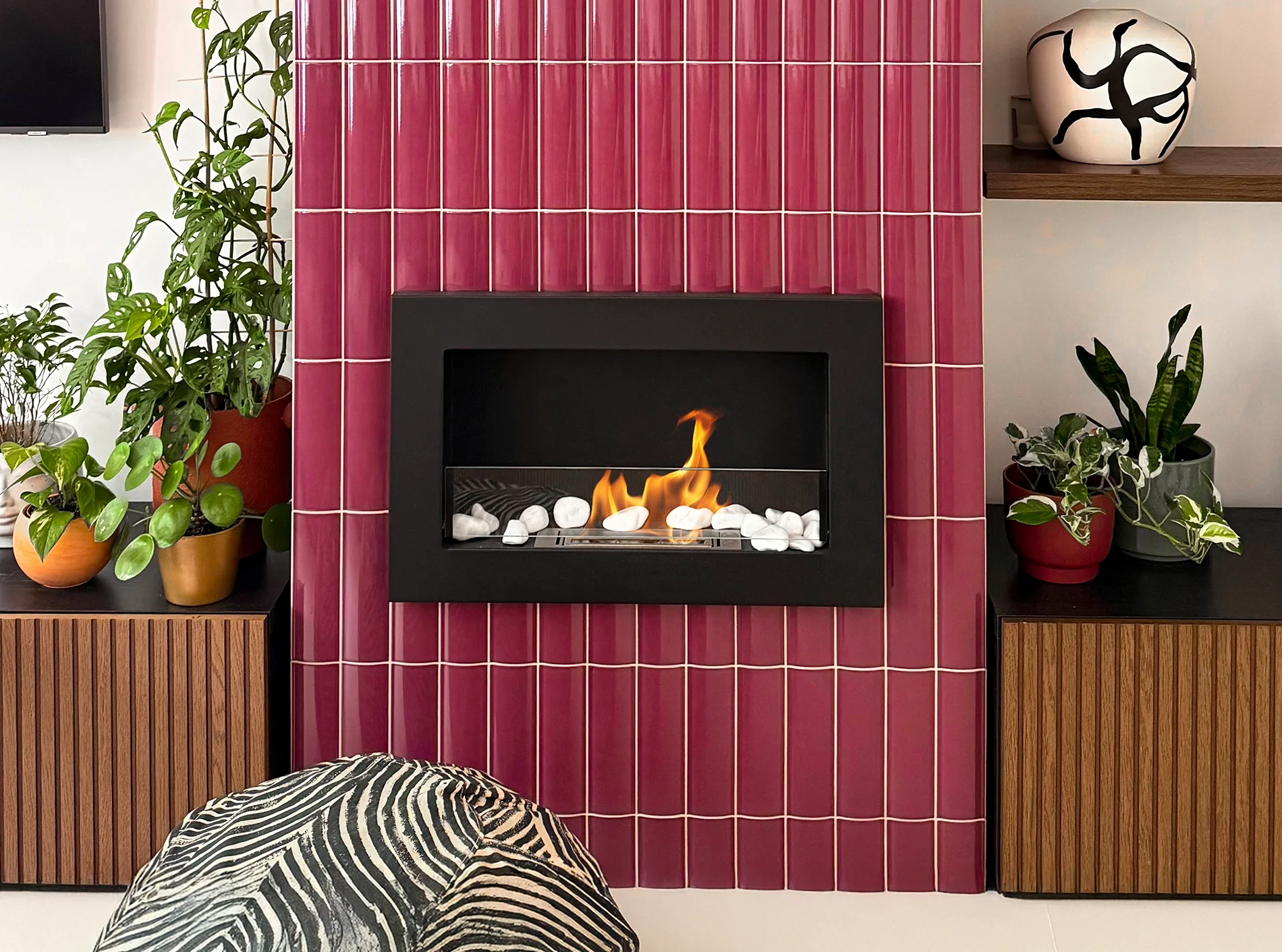 5108 Bio-Kamin 650x400 Slim Schwarz mit Glas