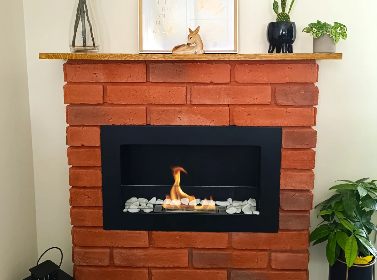 5110 Bio-Kamin 650x400 Slim Schwarz mit Glas