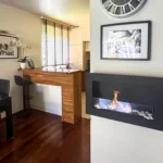 Bioethanol-Wandkamin 650 × 400 Slim – Schwarz mit Glasscheibe